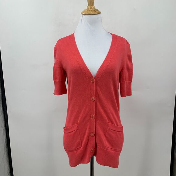 Lilly Pulitzer Cardigan Womens XS Extra Small Watermelon Silk Blend Mid Sleeve - Picture 2 of 10